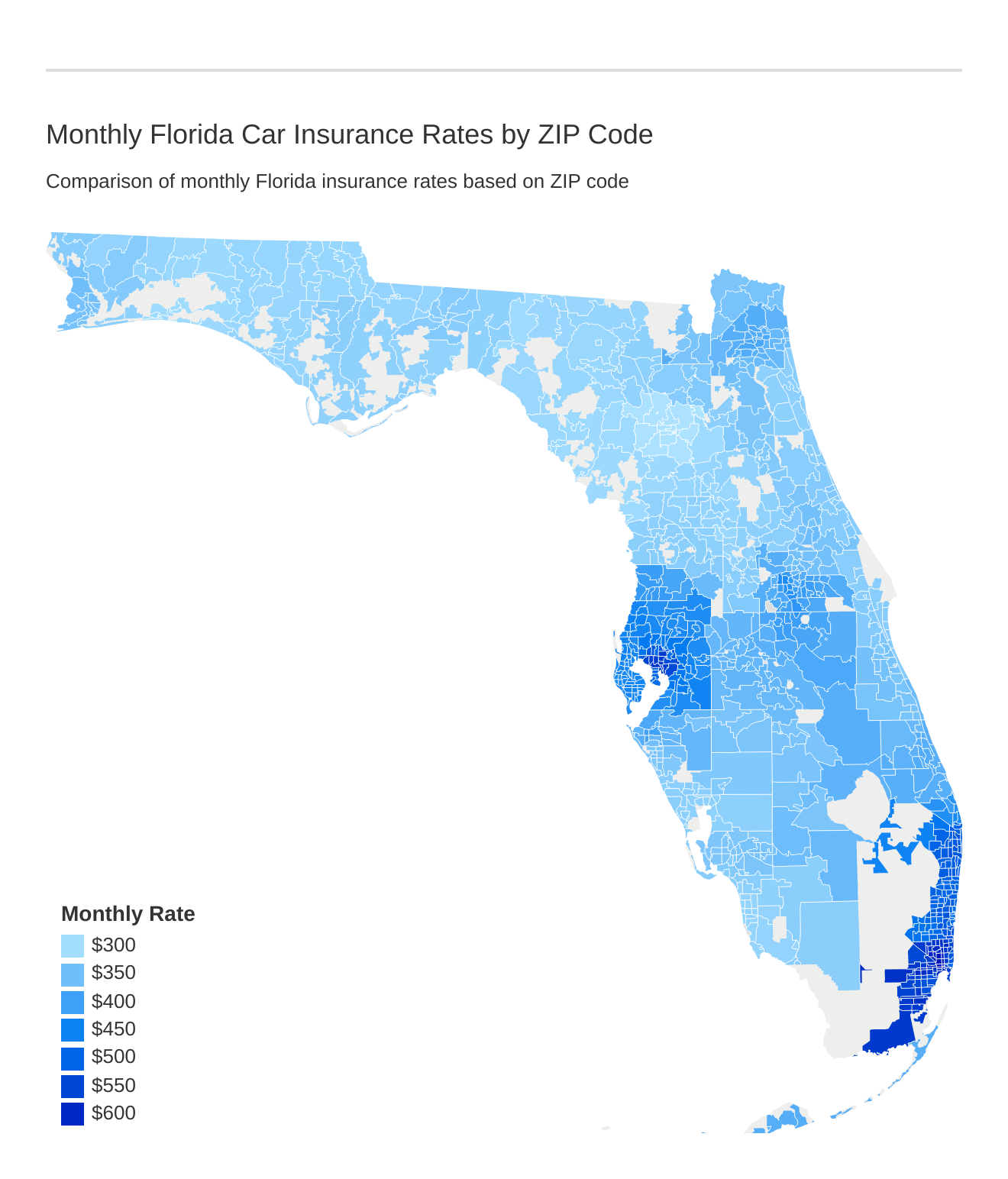 Monthly Florida Car Insurance Rates by ZIP Code Monthly Florida Car Insurance Rates by ZIP Code