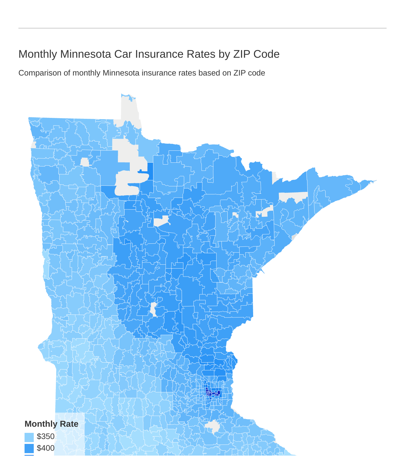 Monthly Minnesota Car Insurance Rates by ZIP Code Monthly Minnesota Car Insurance Rates by ZIP Code