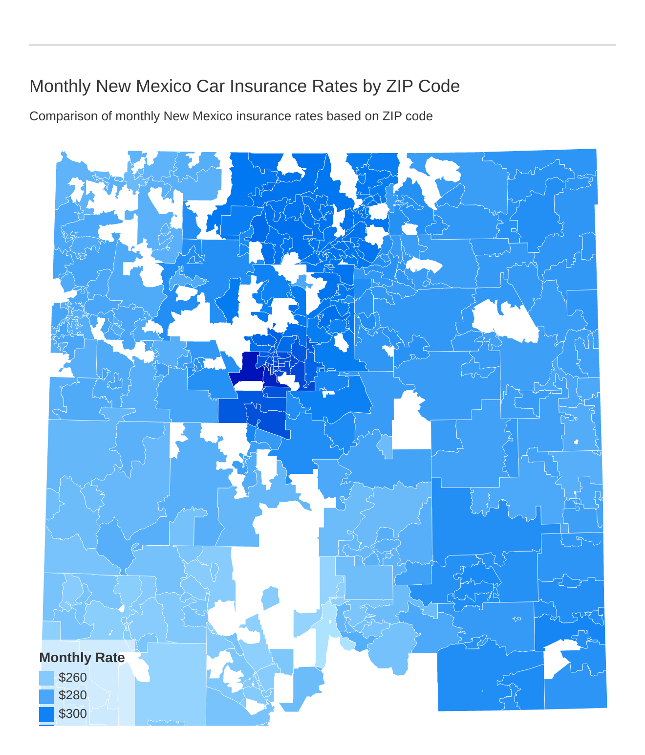 Monthly New Mexico Car Insurance Rates by ZIP Code Monthly New Mexico Car Insurance Rates by ZIP Code